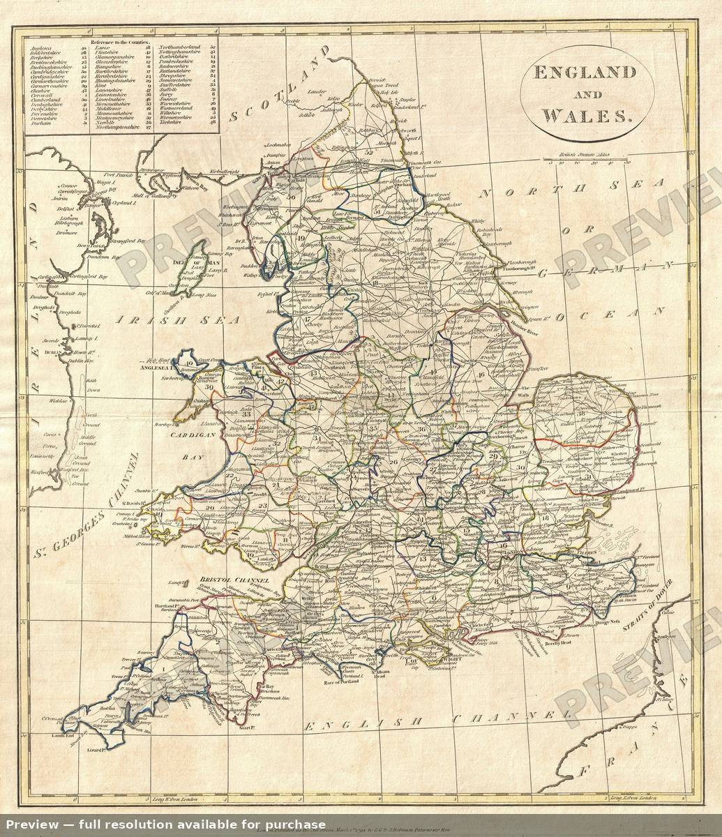 Antique map: England, 1799, 1799
