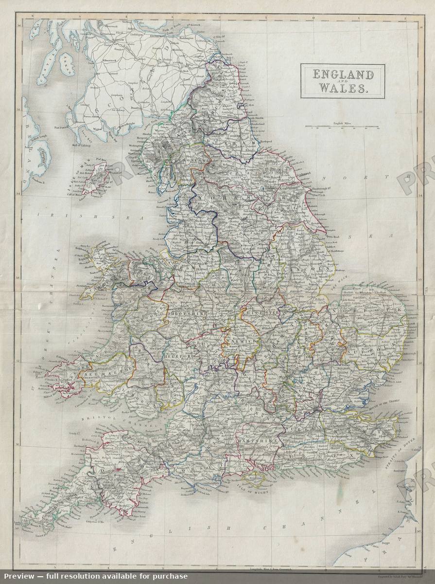 Antique map: England Wales, 1840