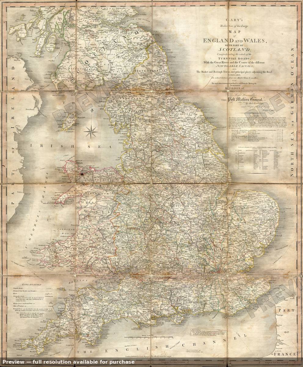 Antique map: England Wales, 1793