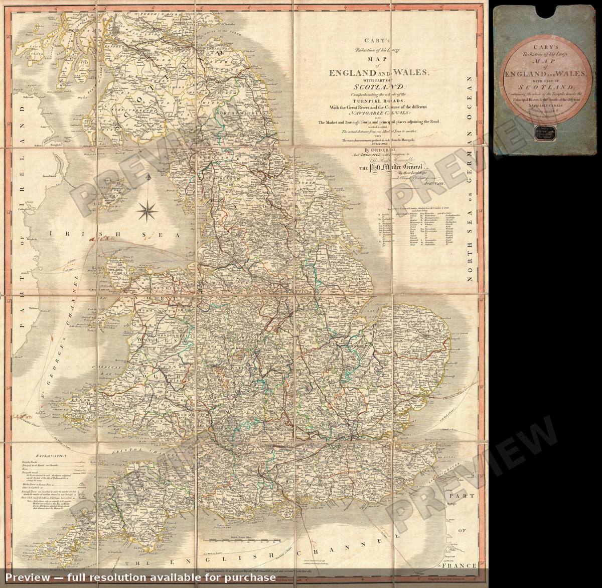 Antique map: England Wales, 1815