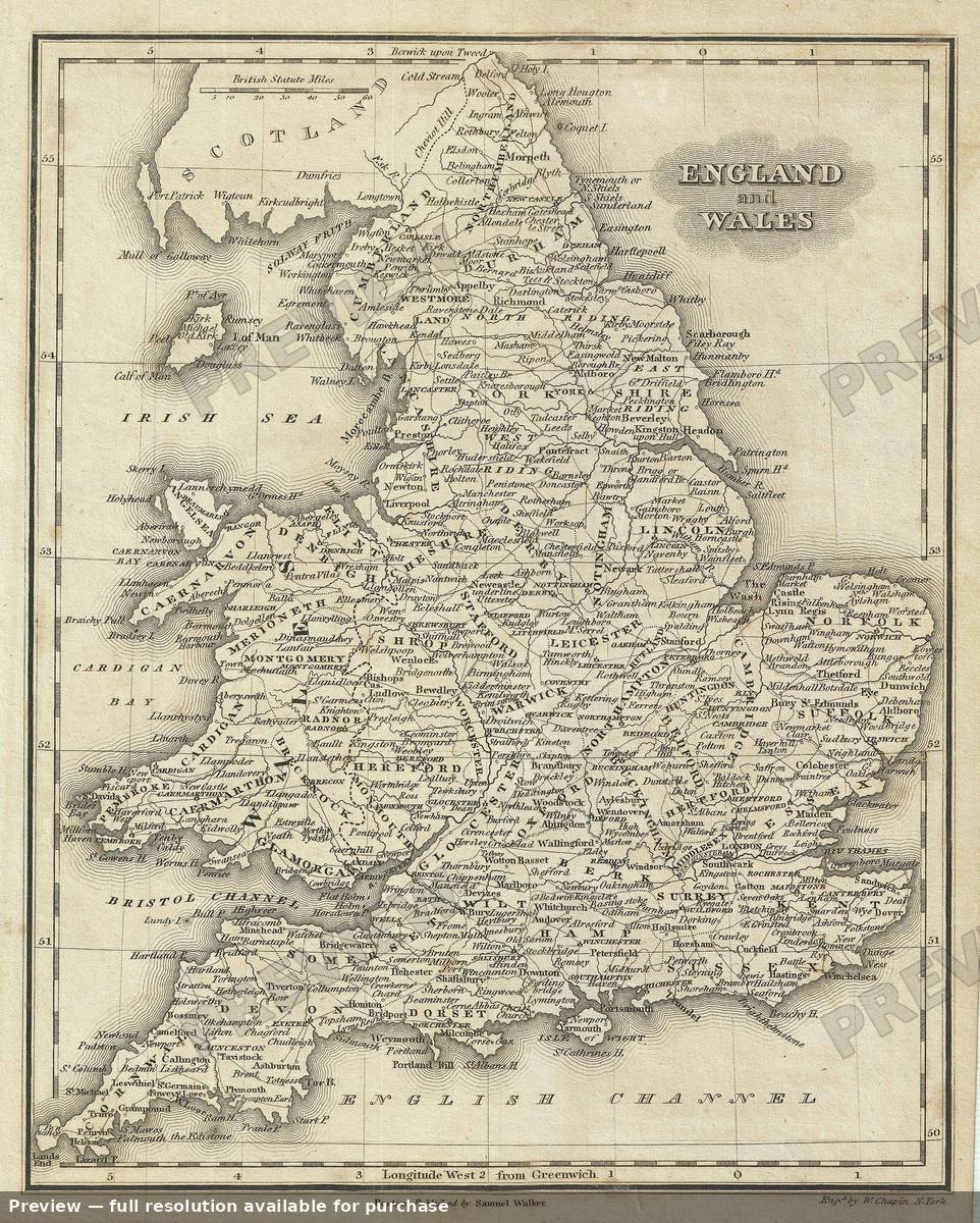Antique map: England Wales, 1828, 1828