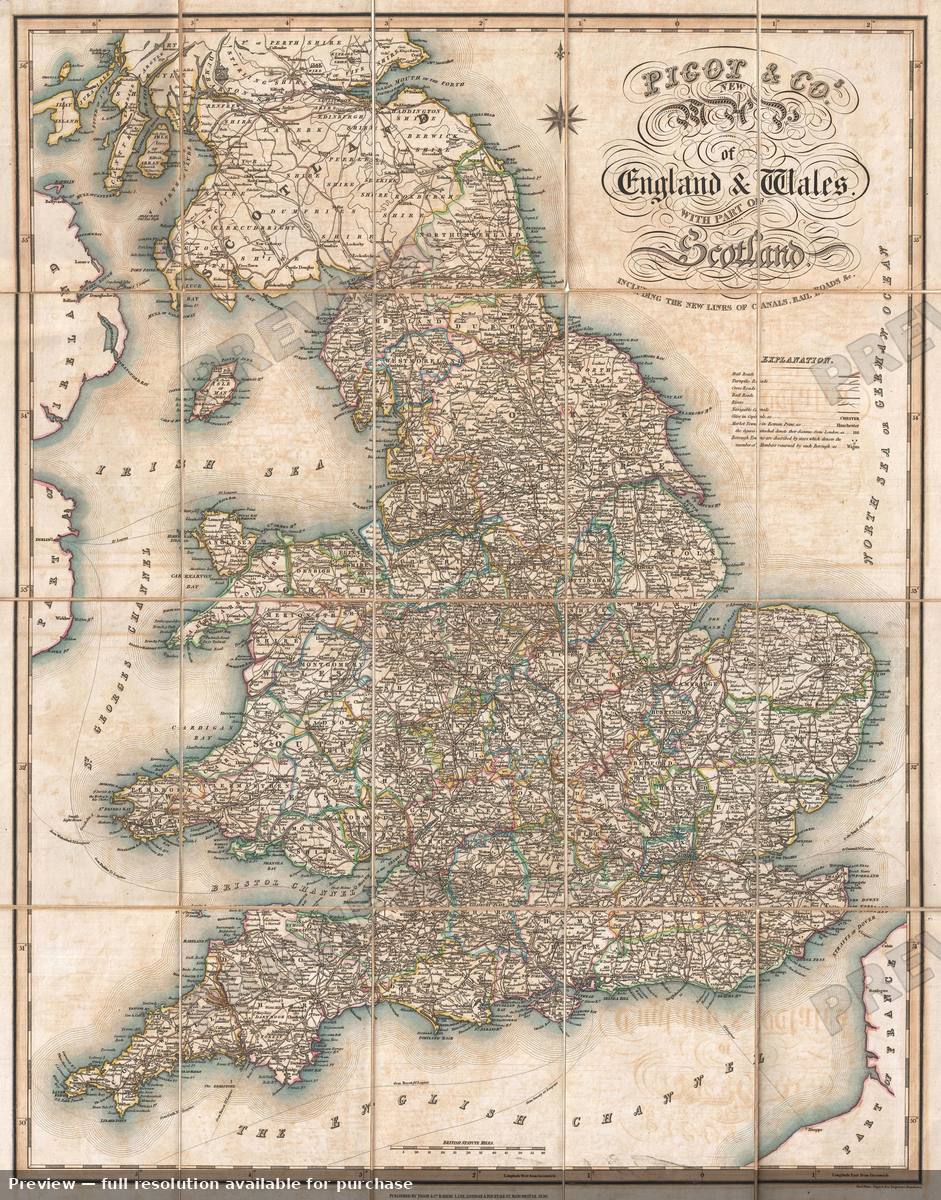 Antique map: England Wales, 1830