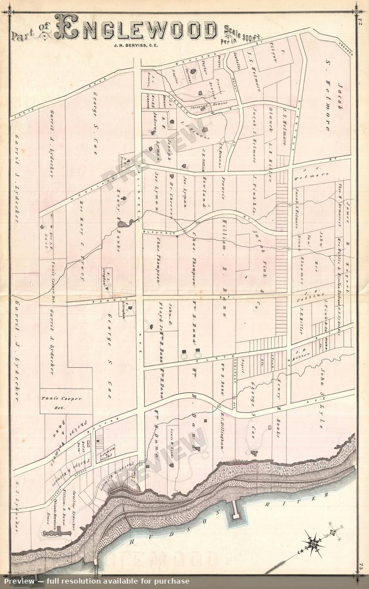 Antique map: Englewood East, 1876, 1876