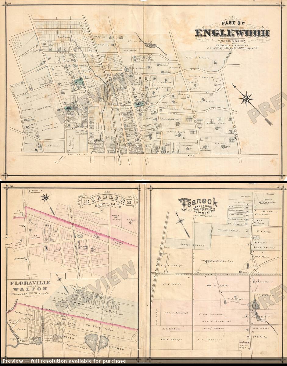 Antique map: Englewood NE, 1876