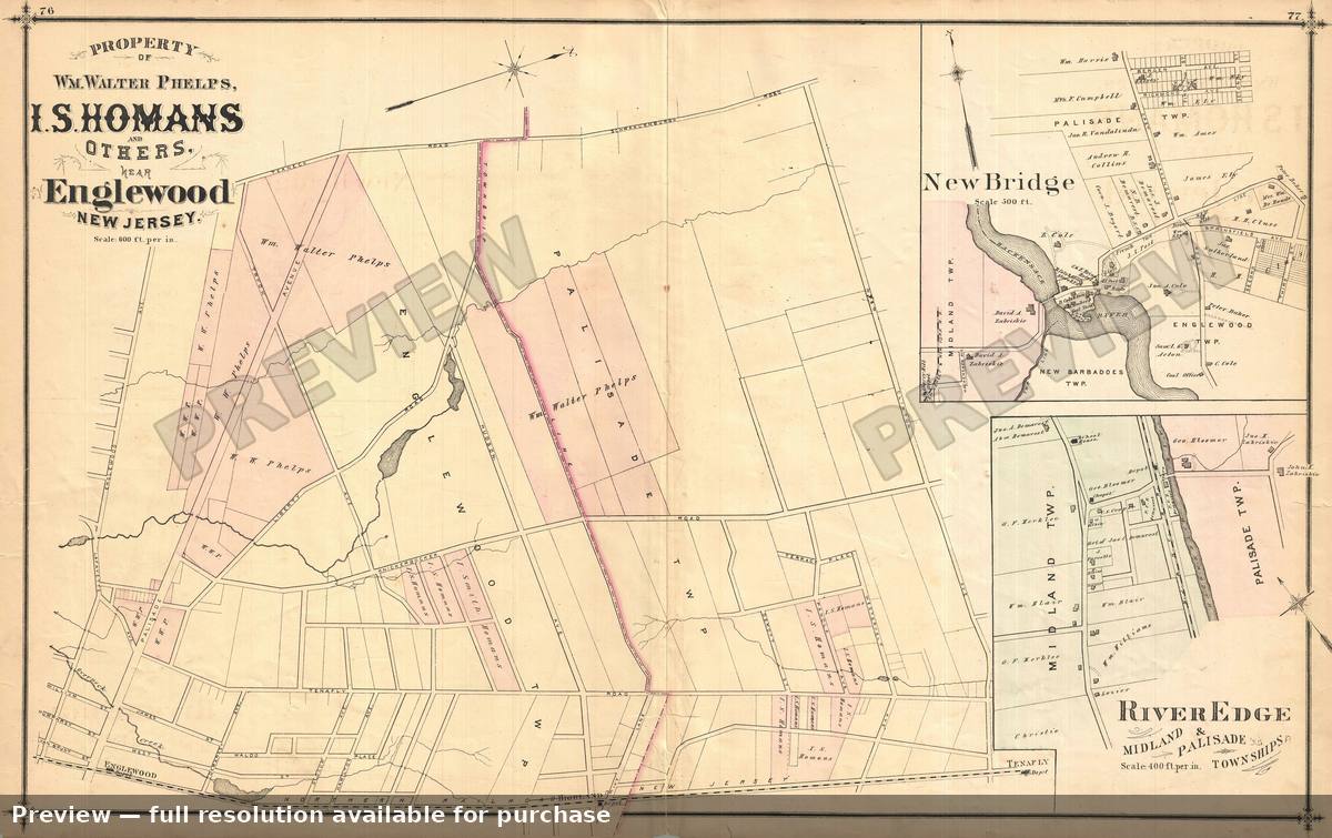 Antique map: Englewood Property, 1876