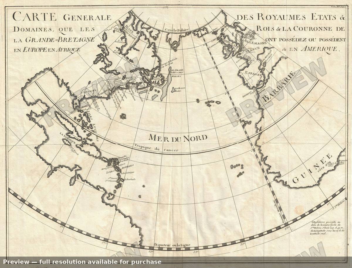 Antique map: English Possessoins, 1724, 1724