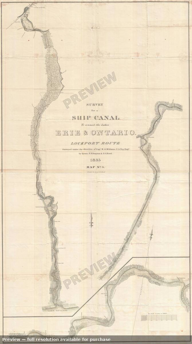 Antique map: Erie Ontario, 1835