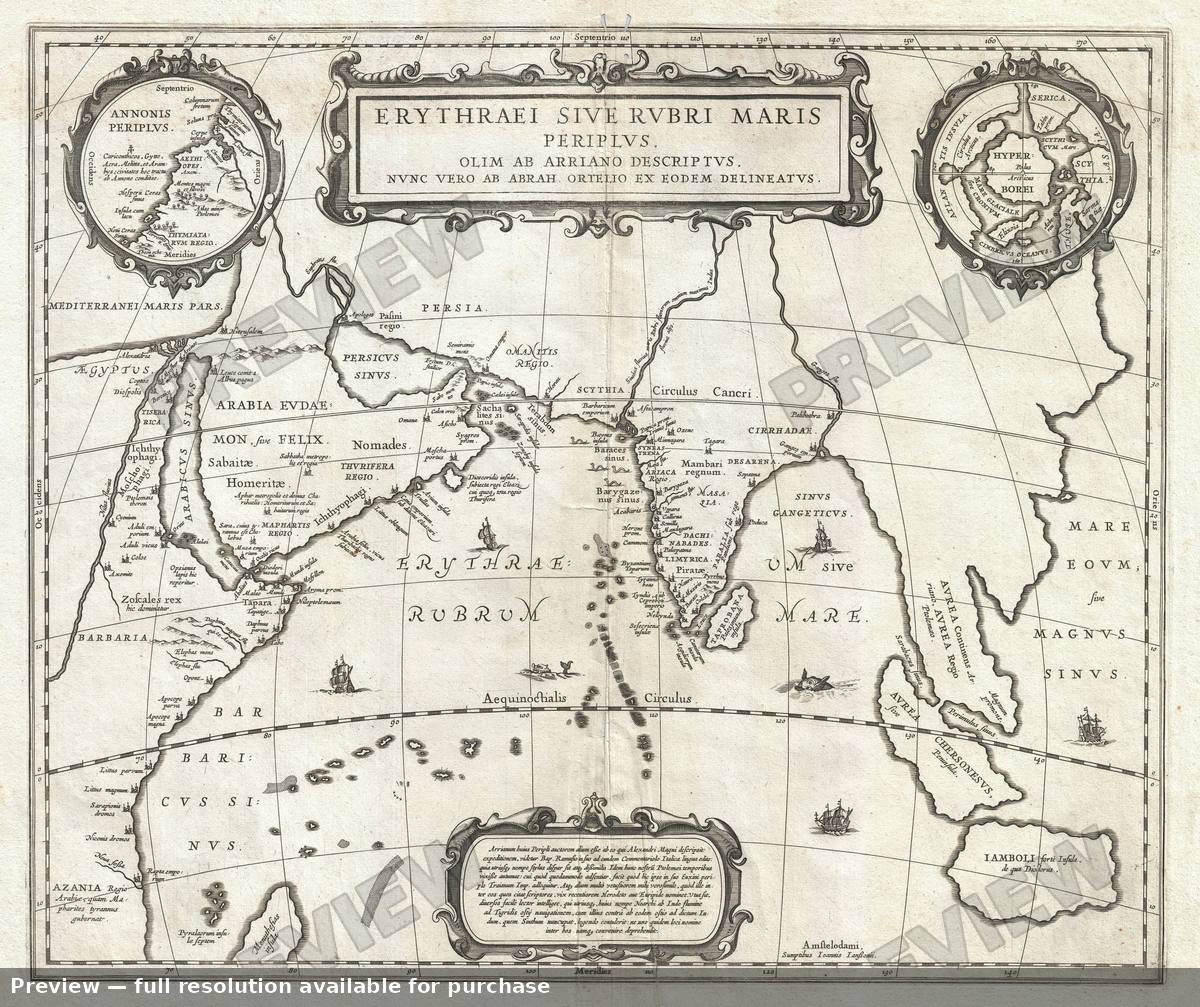 Antique map: Erythraean Sea, 1658