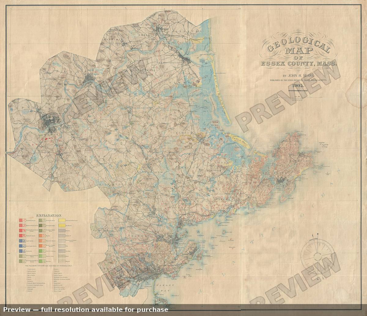 Antique map: Essex County, 1905, 1905