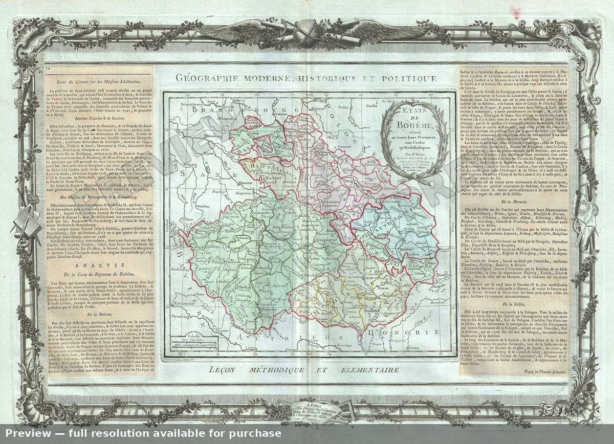 Antique map: Etats De Boheme, 1786