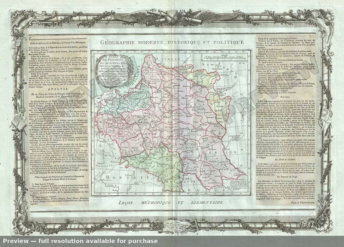 Antique map: Etats De Pologne, 1786