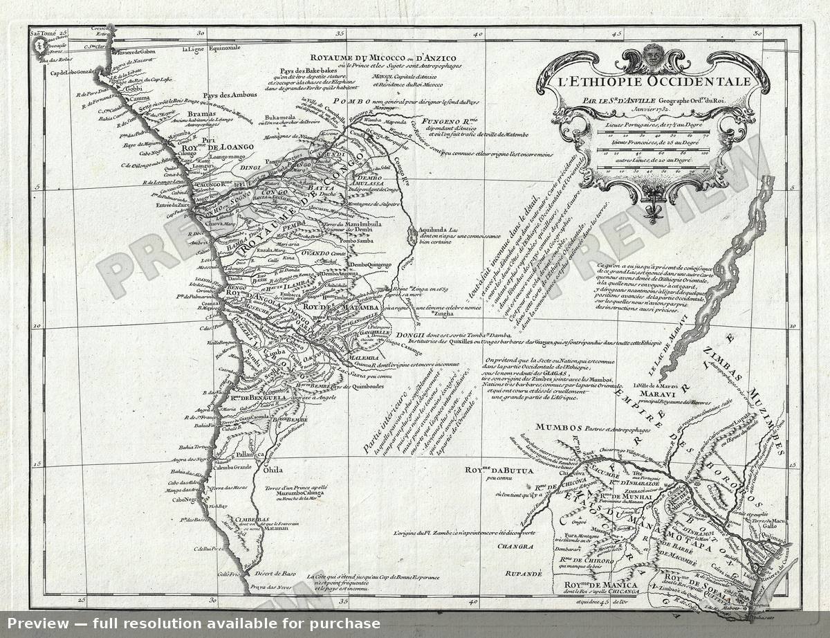 Antique map: Ethiopie Occidentale, 1732