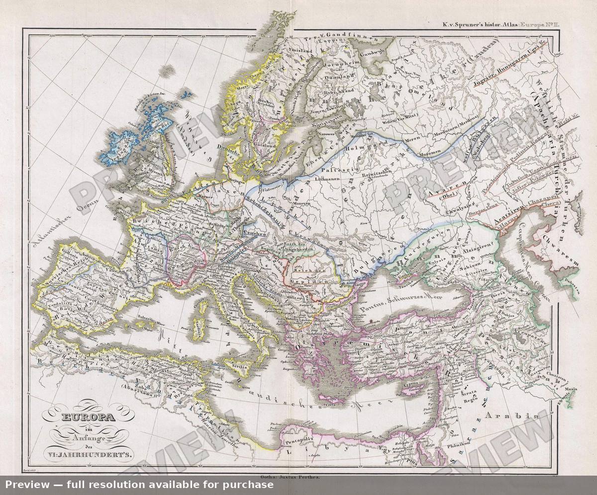 Antique map: Europa 6th, 1854, 1854