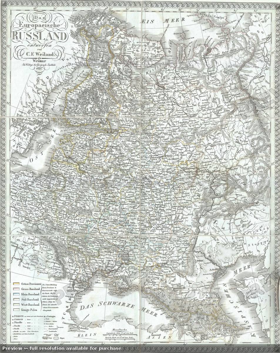 Antique map: Europaeische Russland, 1827