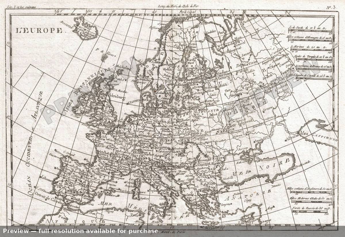 Antique map: Europe, 1780, 1780