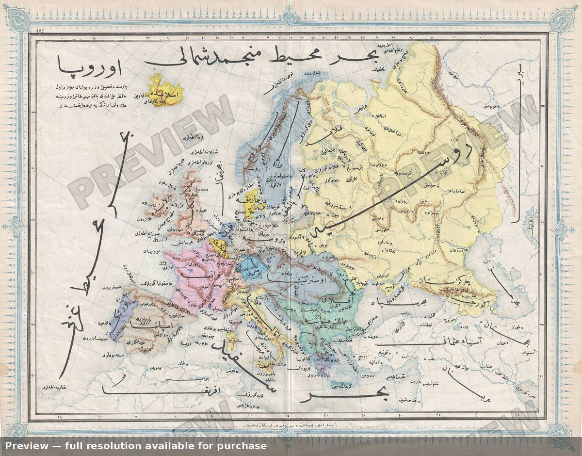 Antique map: Europe, 1868, 1868
