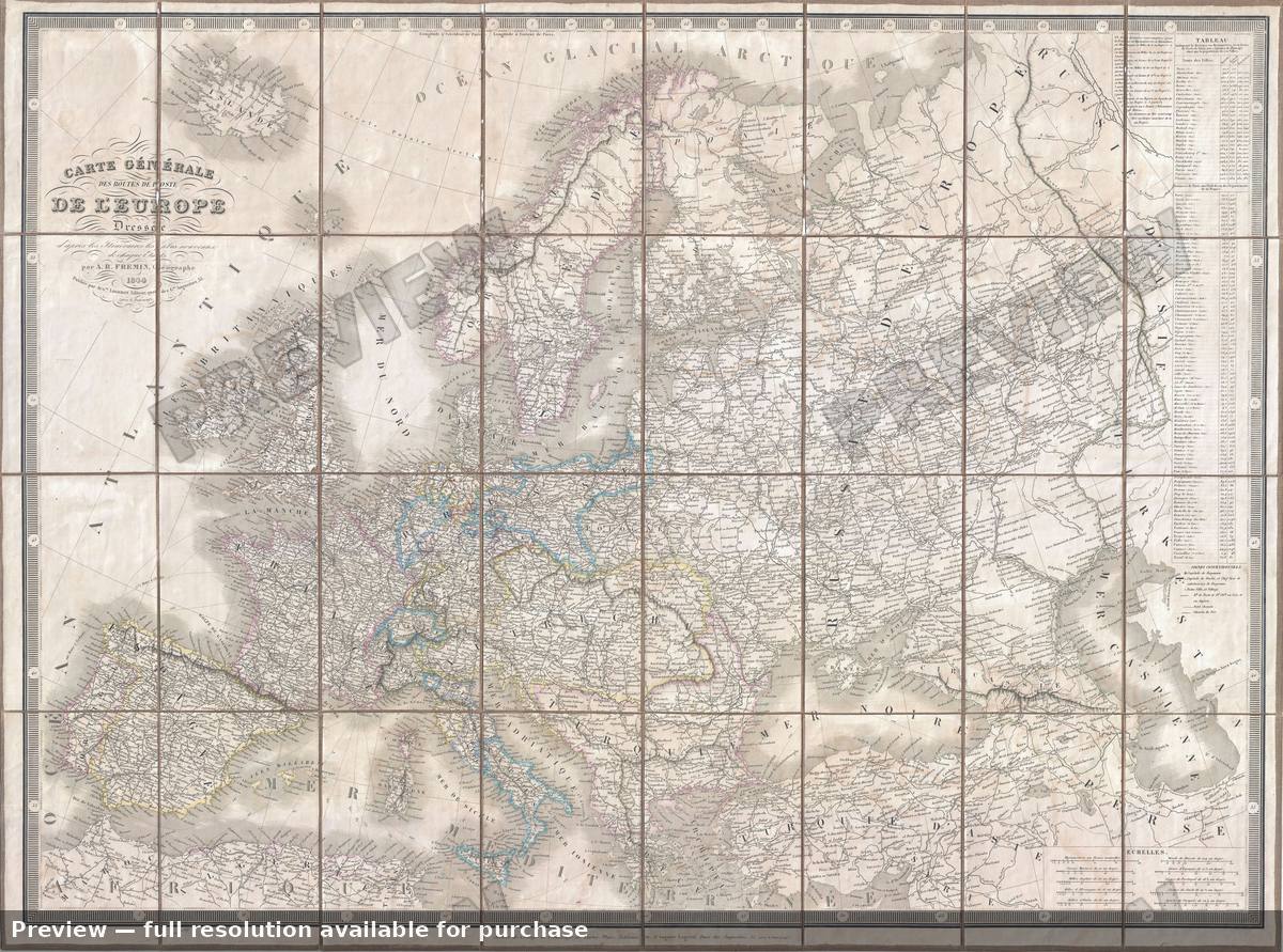 Antique map: Europe, 1844, 1844