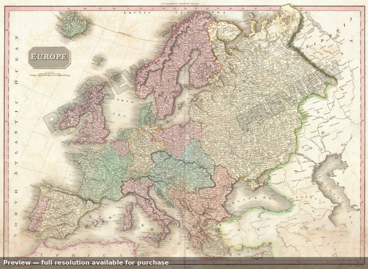 Antique map: Europe, 1818, 1818