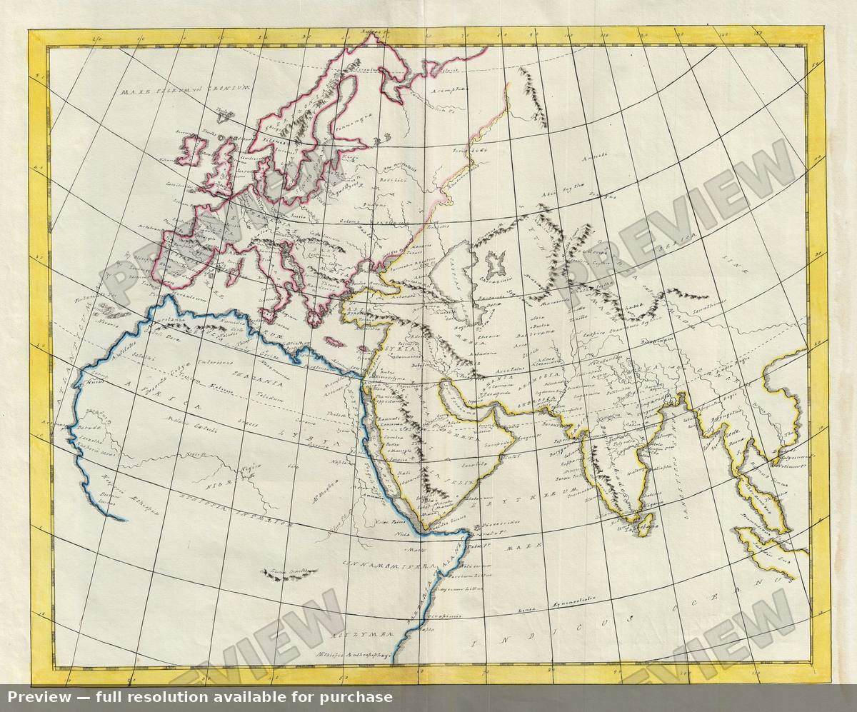 Antique map: Europe Asia Africa, 1823