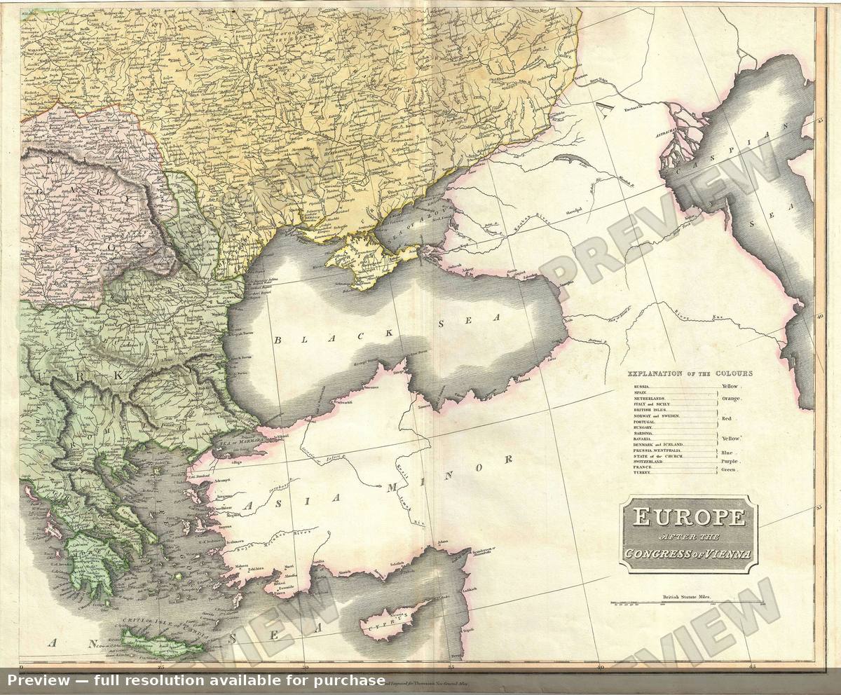 Antique map: Europe Congress Vienna, 1817, 1817