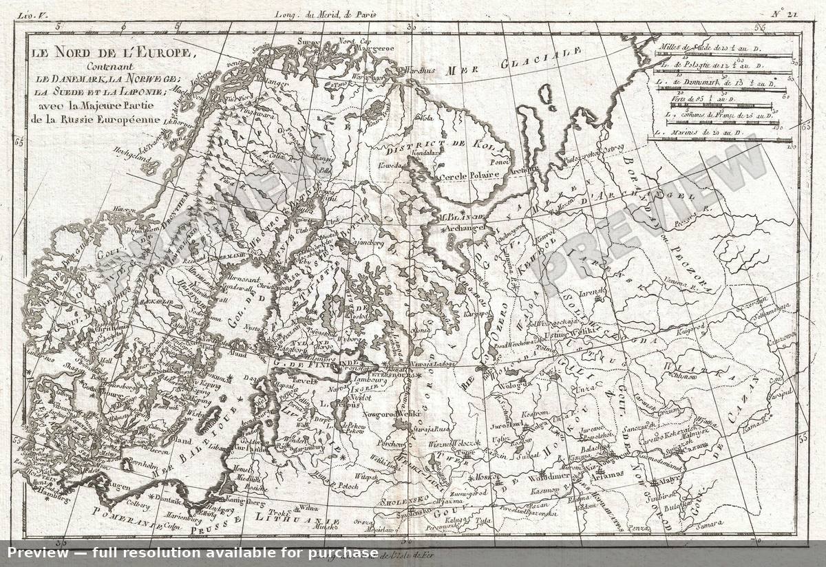 Antique map: Europe Nord, 1780, 1780