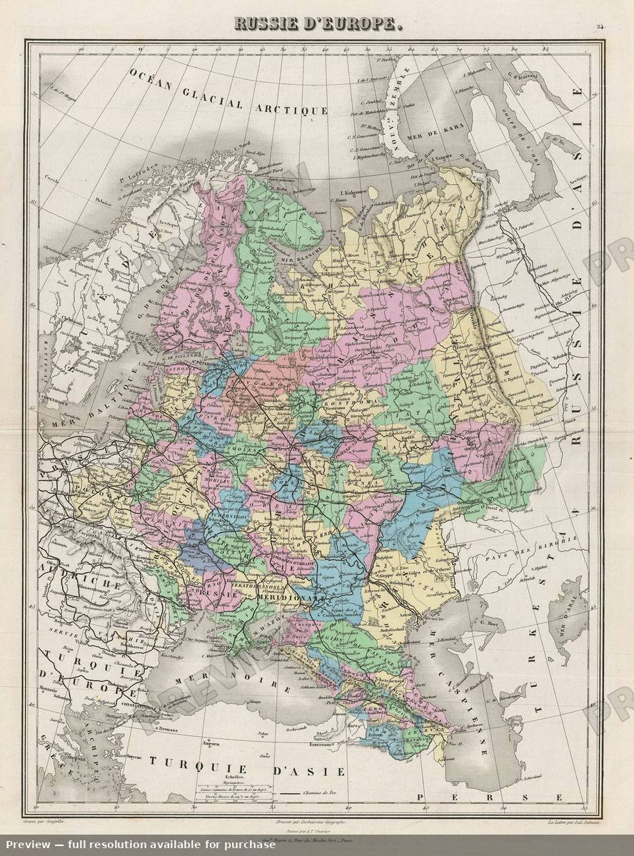 Antique map: European Russia, 1878