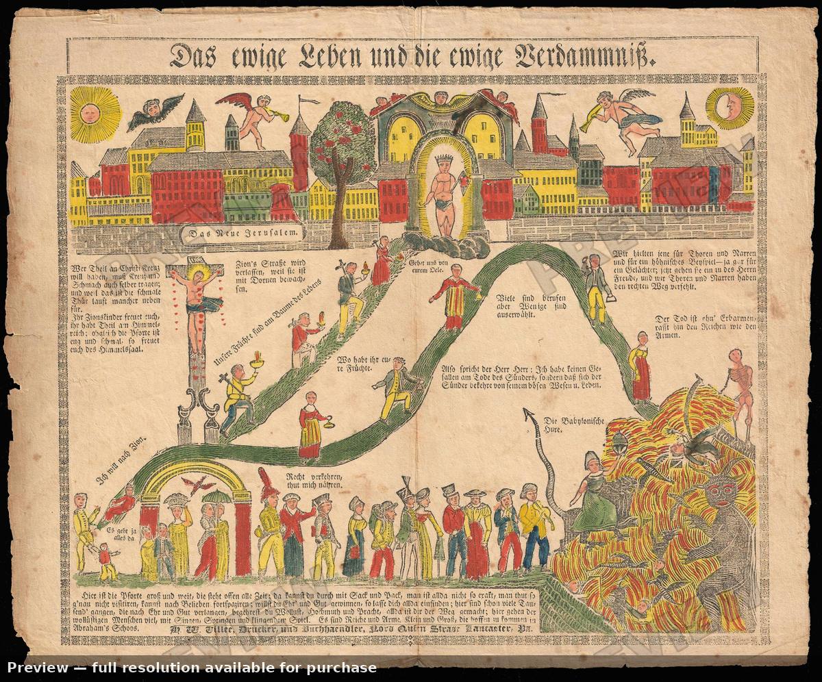 Antique map: Ewige Leben, 1820, 1820