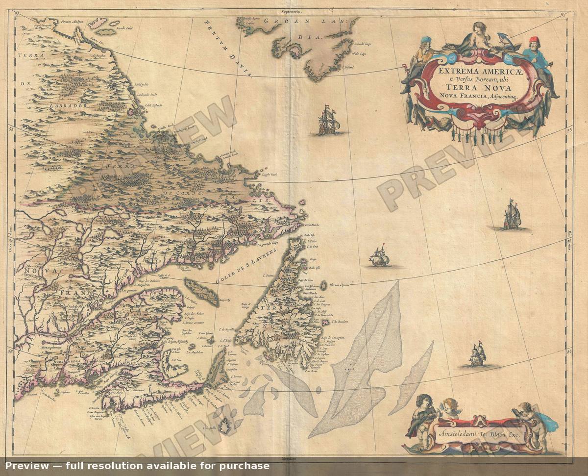 Antique map: Extrema Americae, 1662