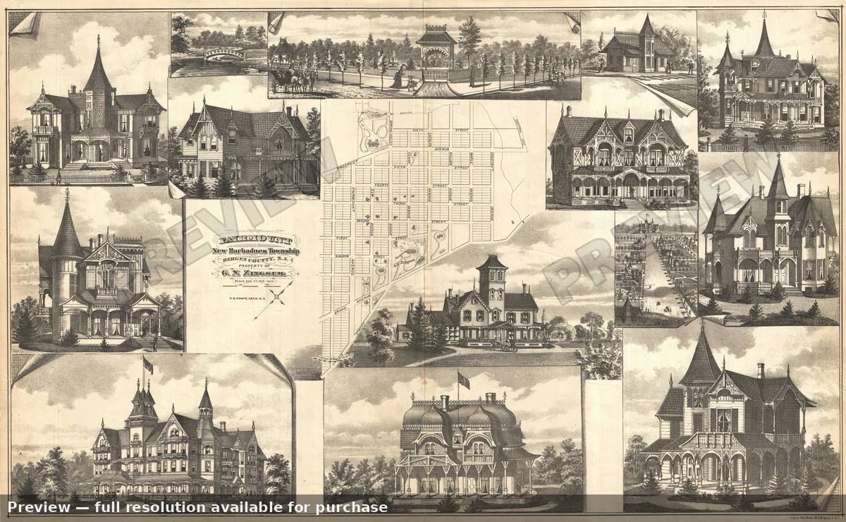 Antique map: Fairmoun NJ, 1876, 1876