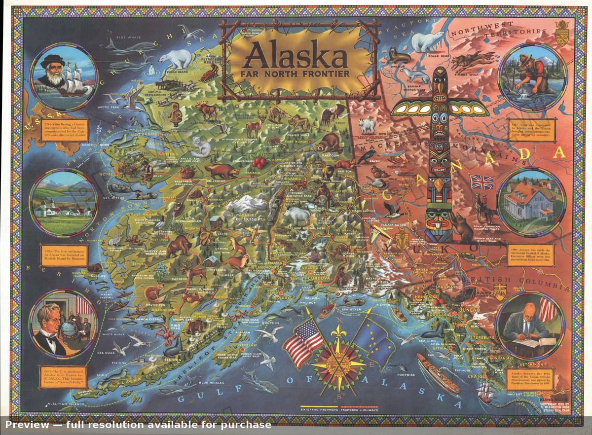 Antique map: Far North Frontier, 1959
