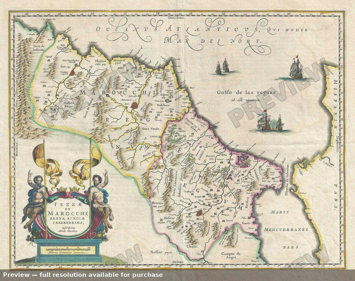 Antique map: Fezzae Marocchi, 1675, 1675