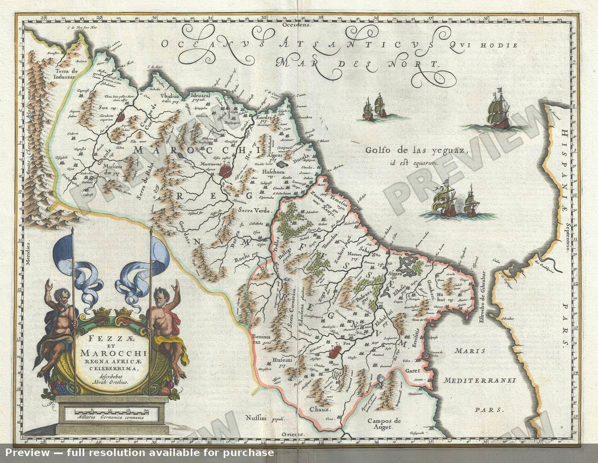 Antique map: Fezzae Marocchi, 1660
