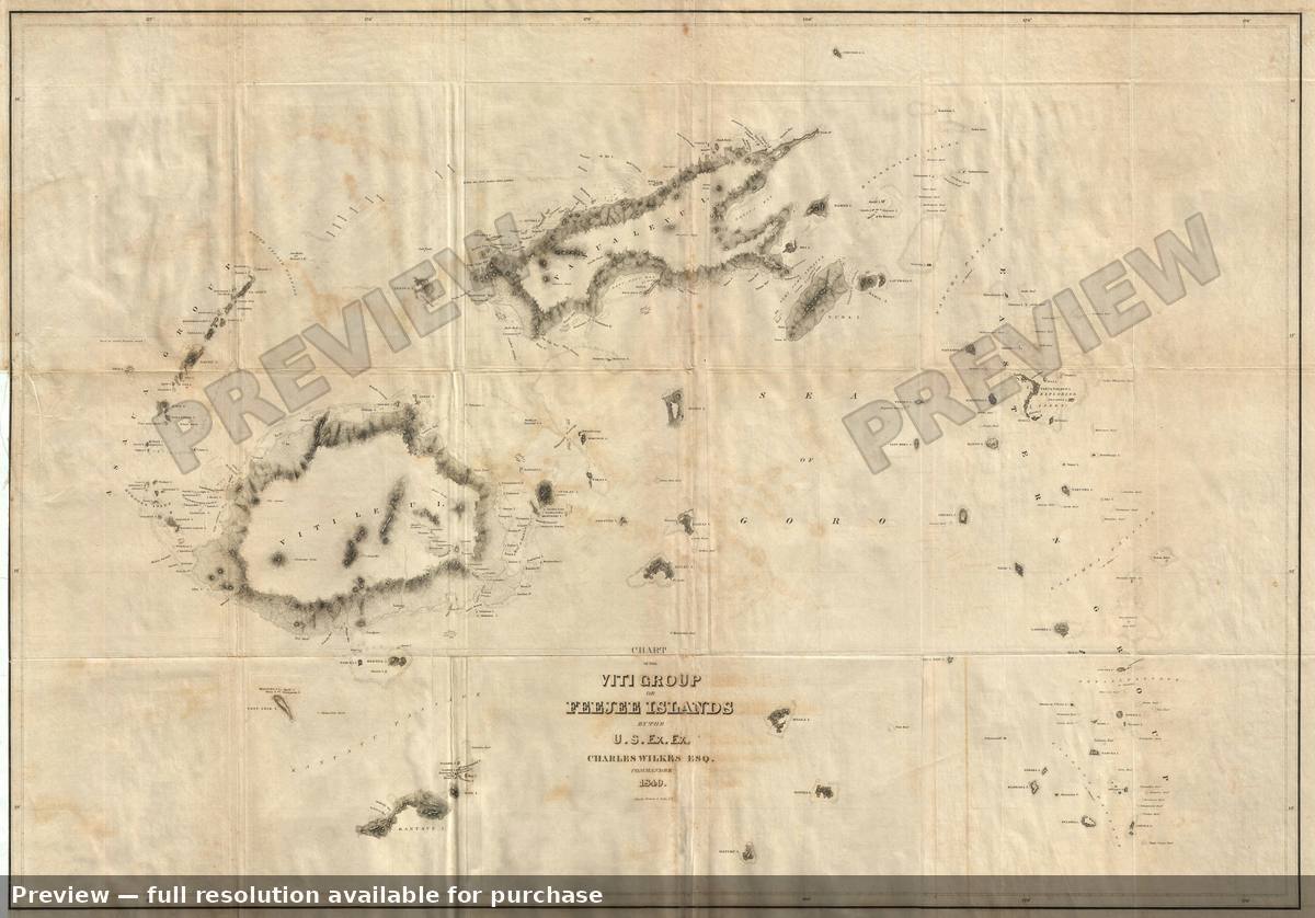 Antique map: Fiji Fee Jee, 1840