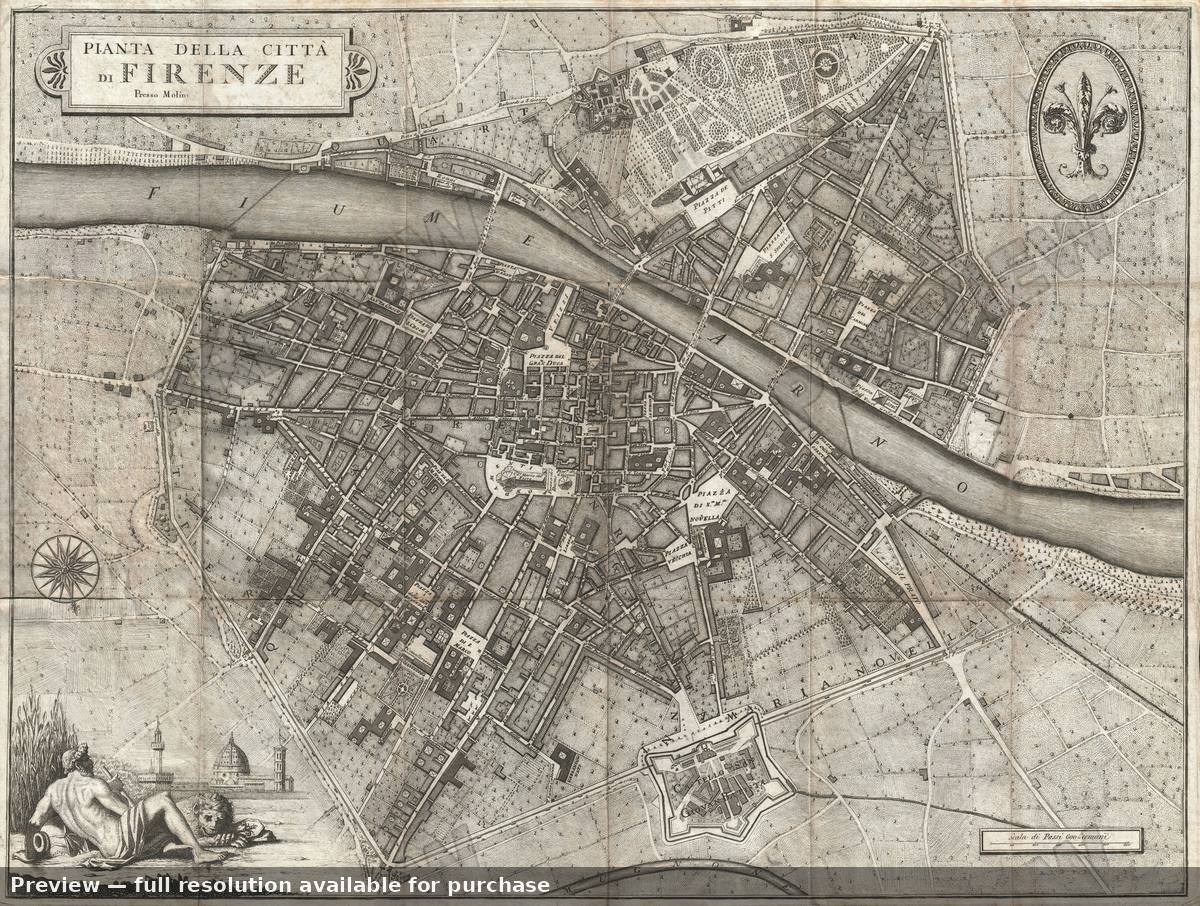 Antique map: Firenze, 1847, 1847