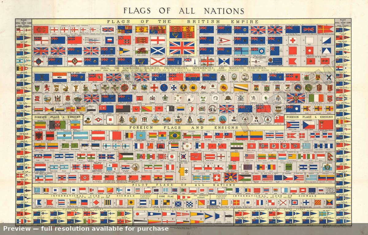 Antique map: Flag Chart, 1934, 1934