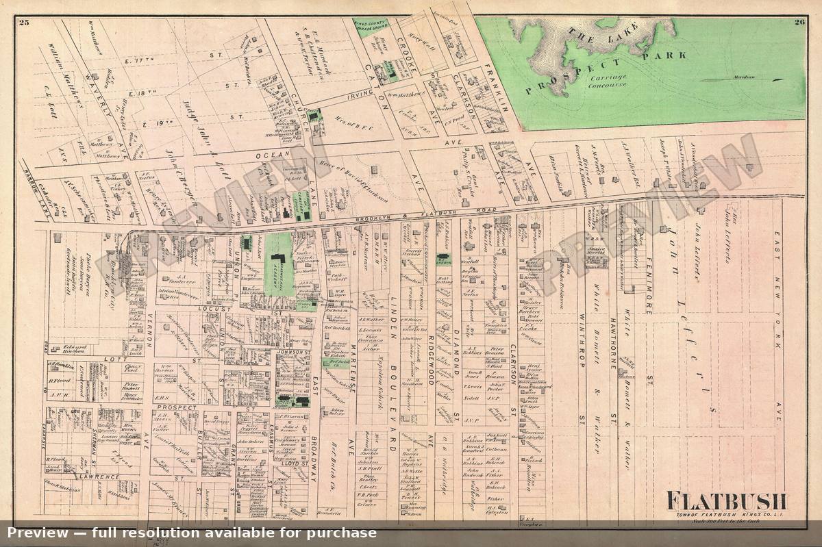 Antique map: Flatbush, 1873, 1873