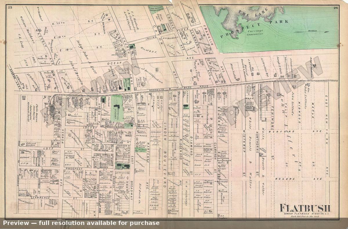 Antique map: Flatbush 2, 1873