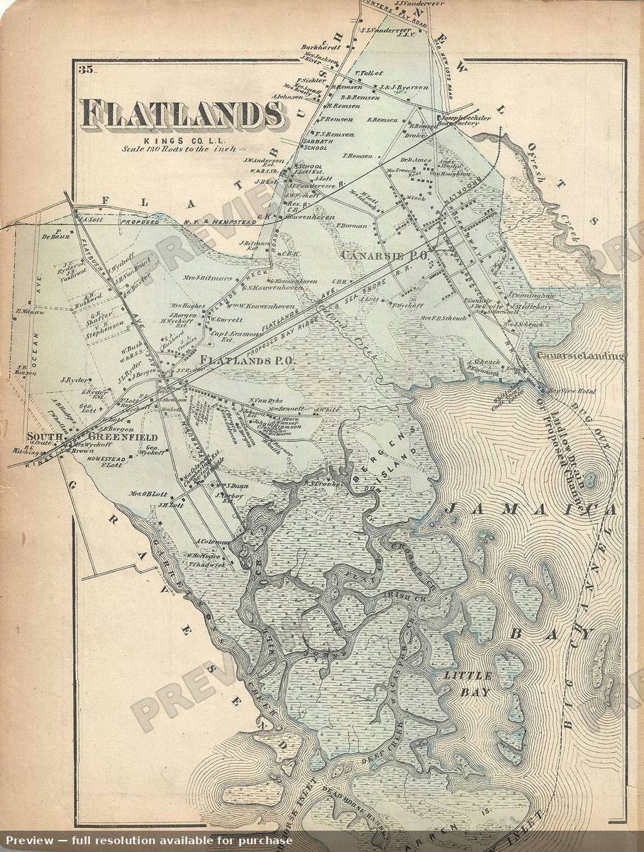 Antique map: Flatlands 2, 1873, 1873