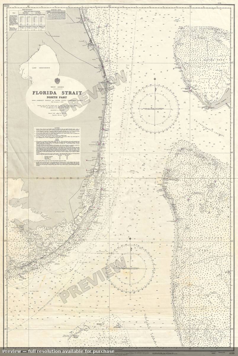 Antique map: Florida, 1953