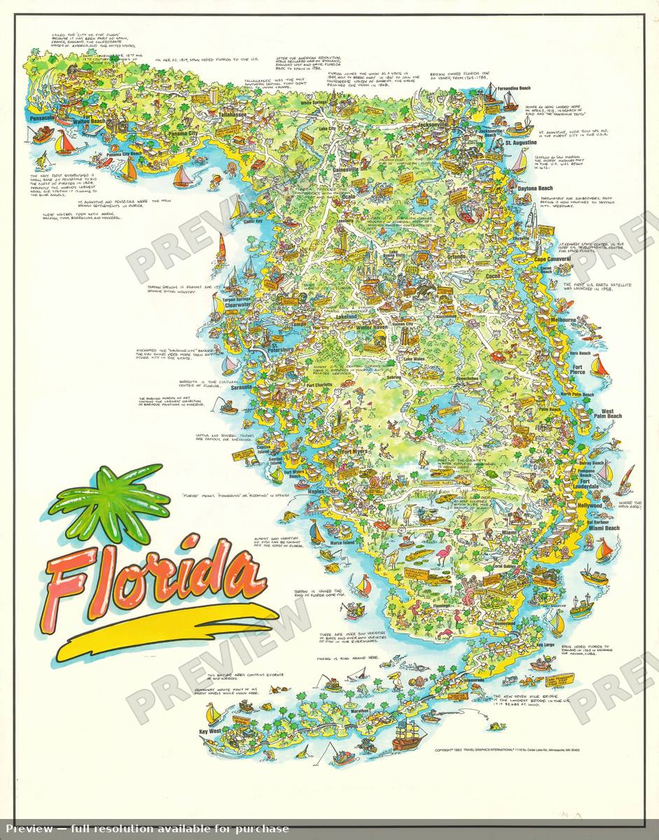 Antique map: Florida, 1984, 1984