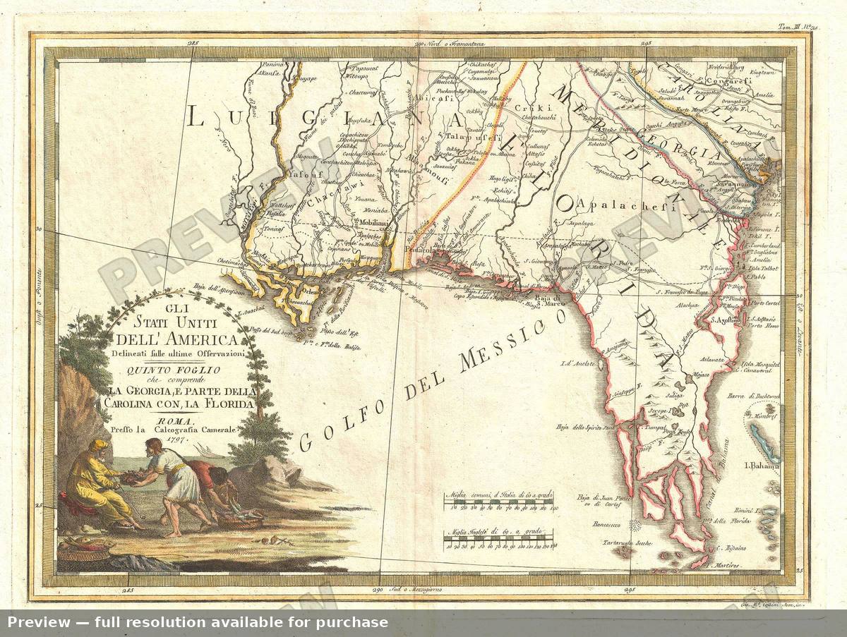 Antique map: Florida 2, 1797