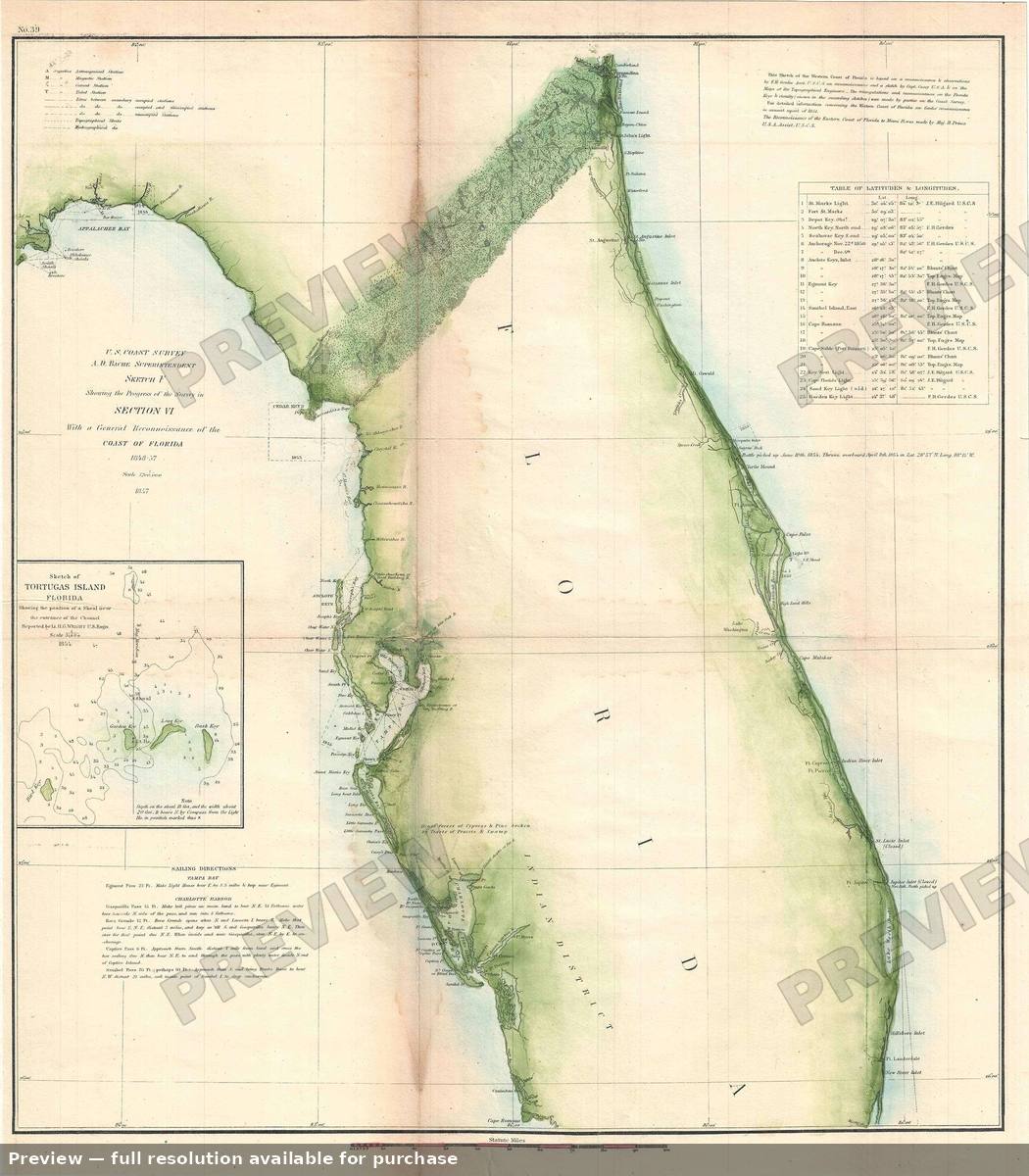 Antique map: Florida FVI 2, 1857, 1857
