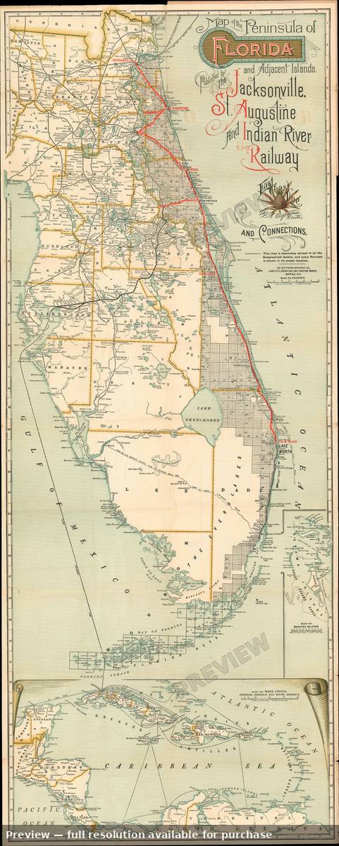 Antique map: Florida Jacksonville, 1894, 1894