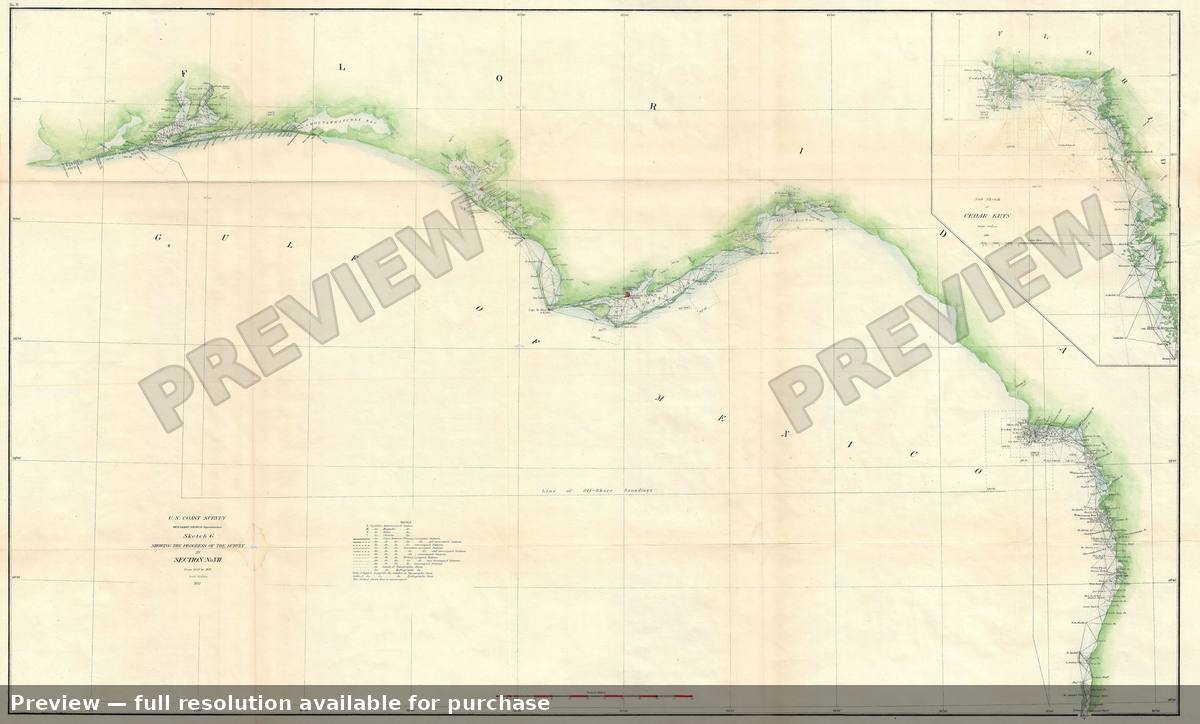 Antique map: Florida North, 1871, 1871