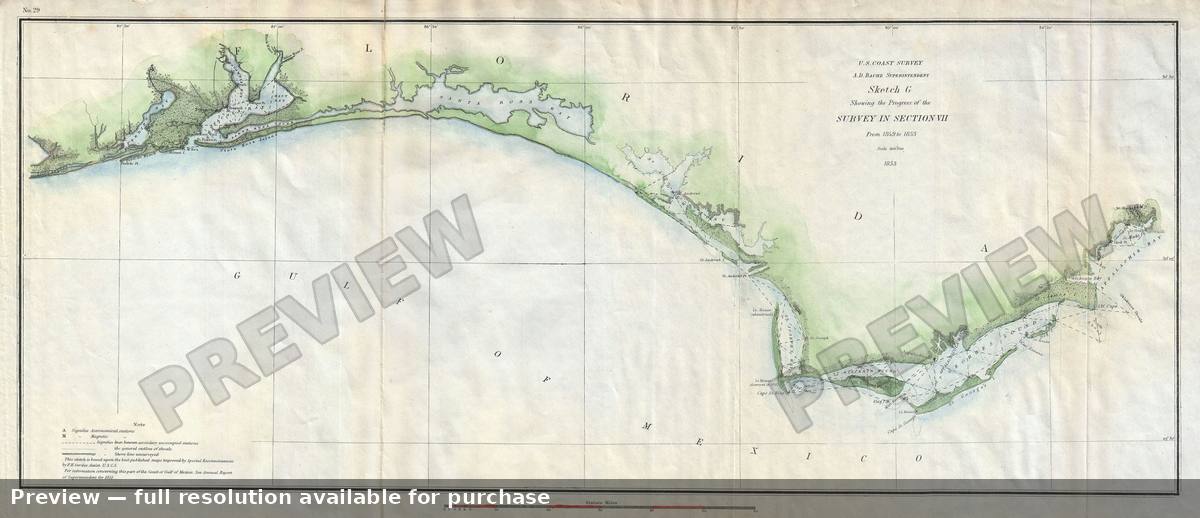 Antique map: Florida Pensa, 1853, 1853