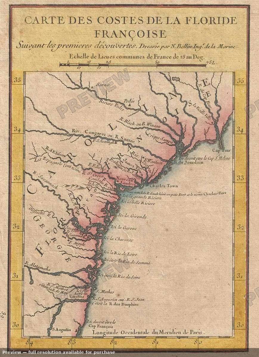 Antique map: Floride Francoise 2, 1744, 1744