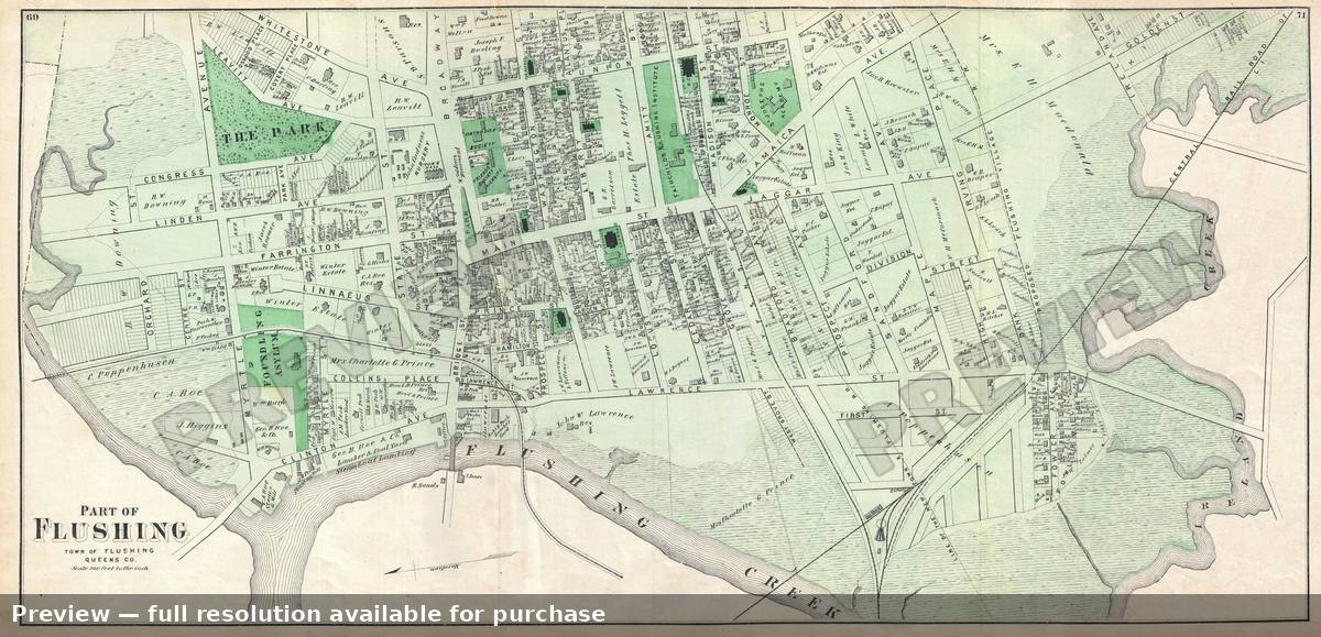 Antique map: Flushing 6971, 1873