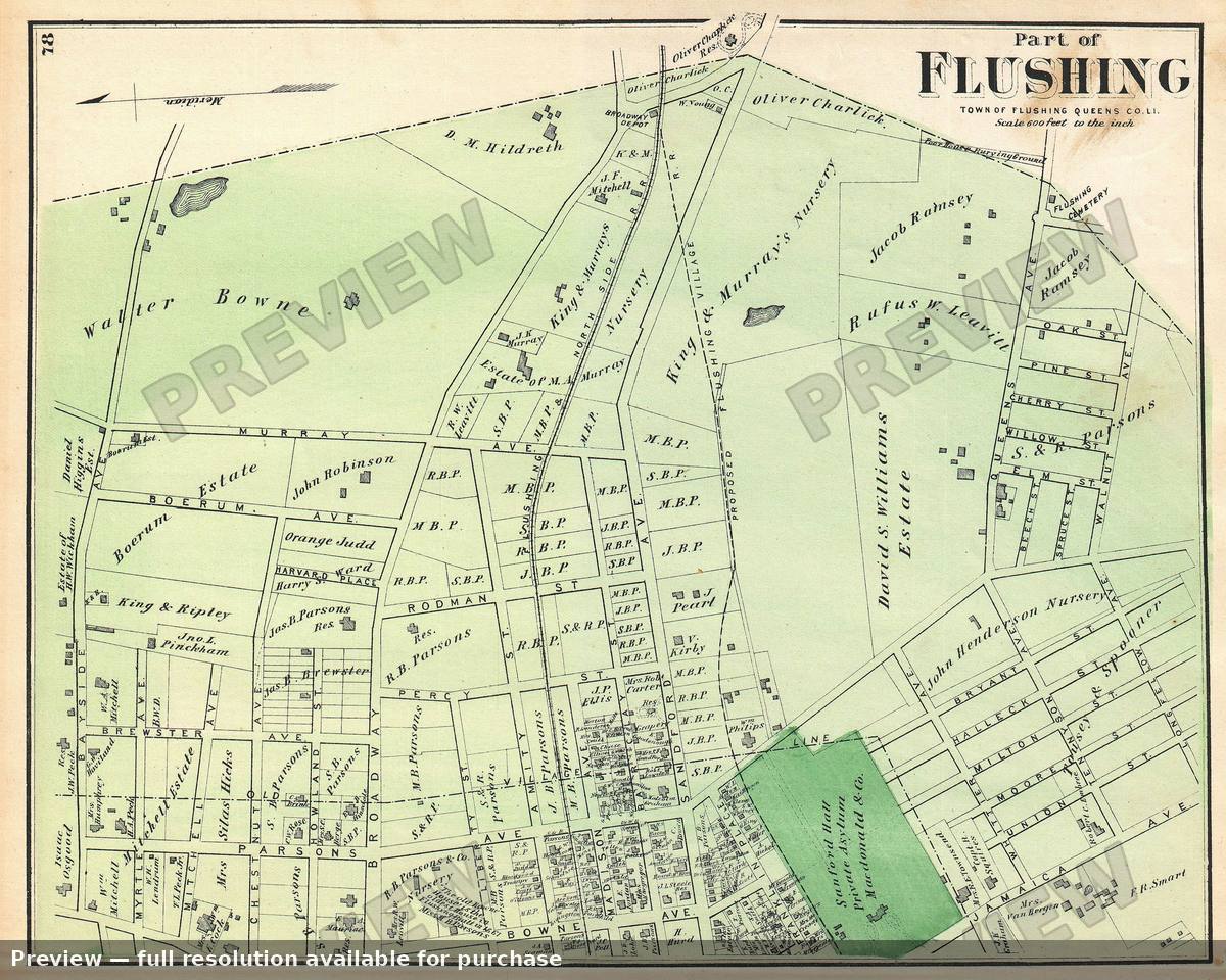 Antique map: Flushing 78, 1873, 1873