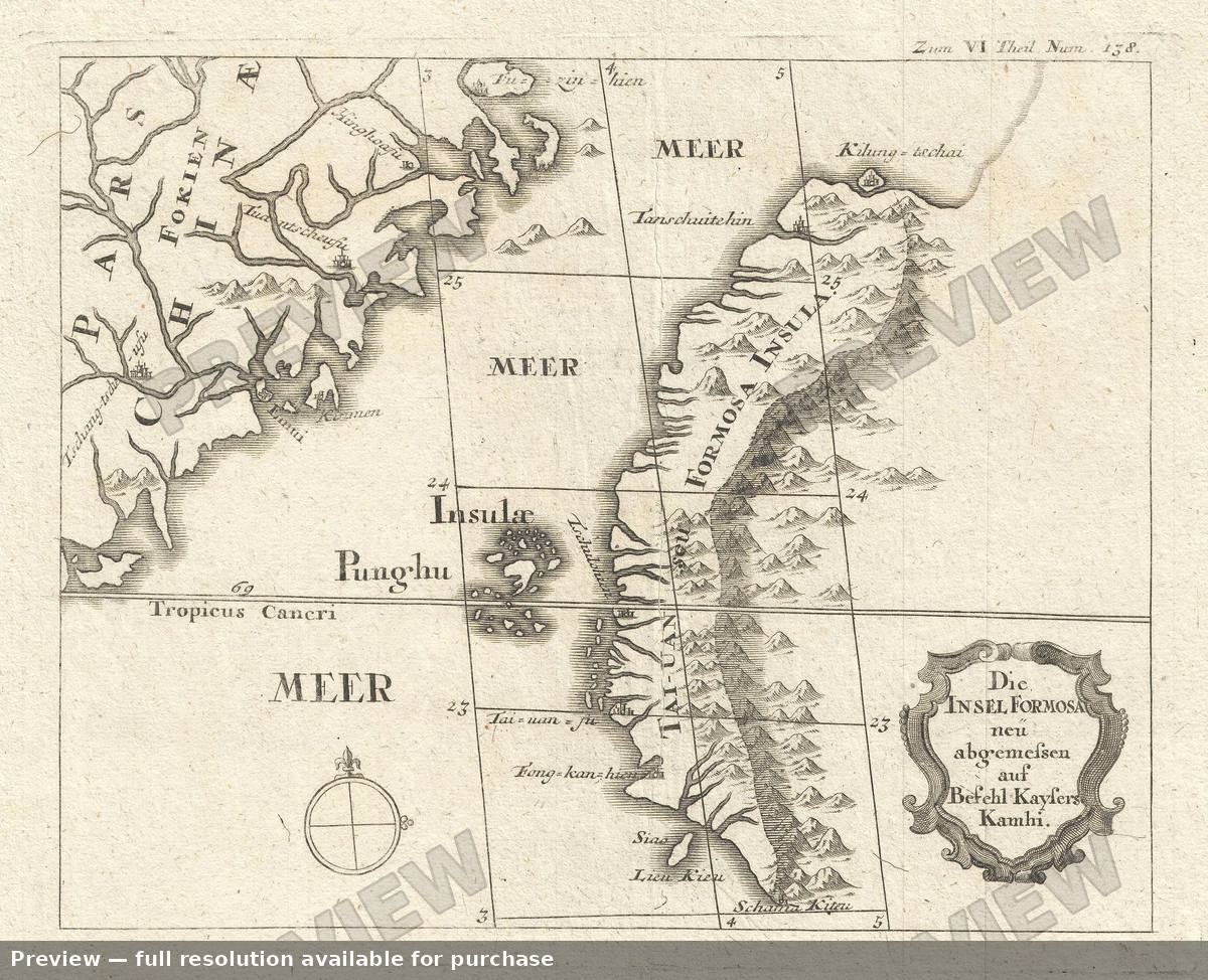 Antique map: Formosa Taiwan, 1726, 1726