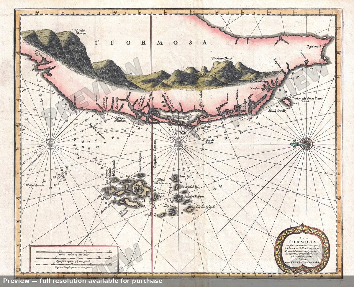 Antique map: Formosa Taiwan, 1729